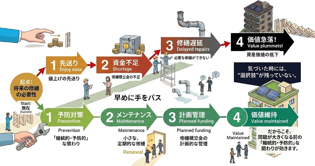 先送りが招く負の連鎖と、予防的な関わりの効果